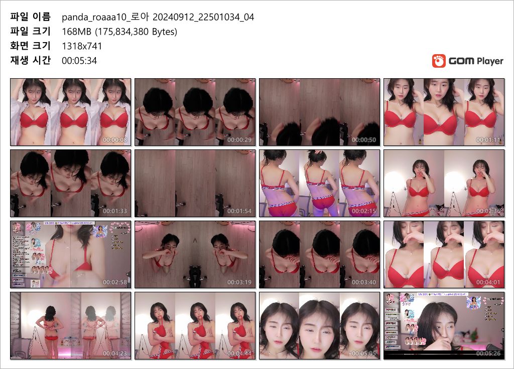 팬더 roaaa10_로아 _빨간속옷 리액션 미리보기 4