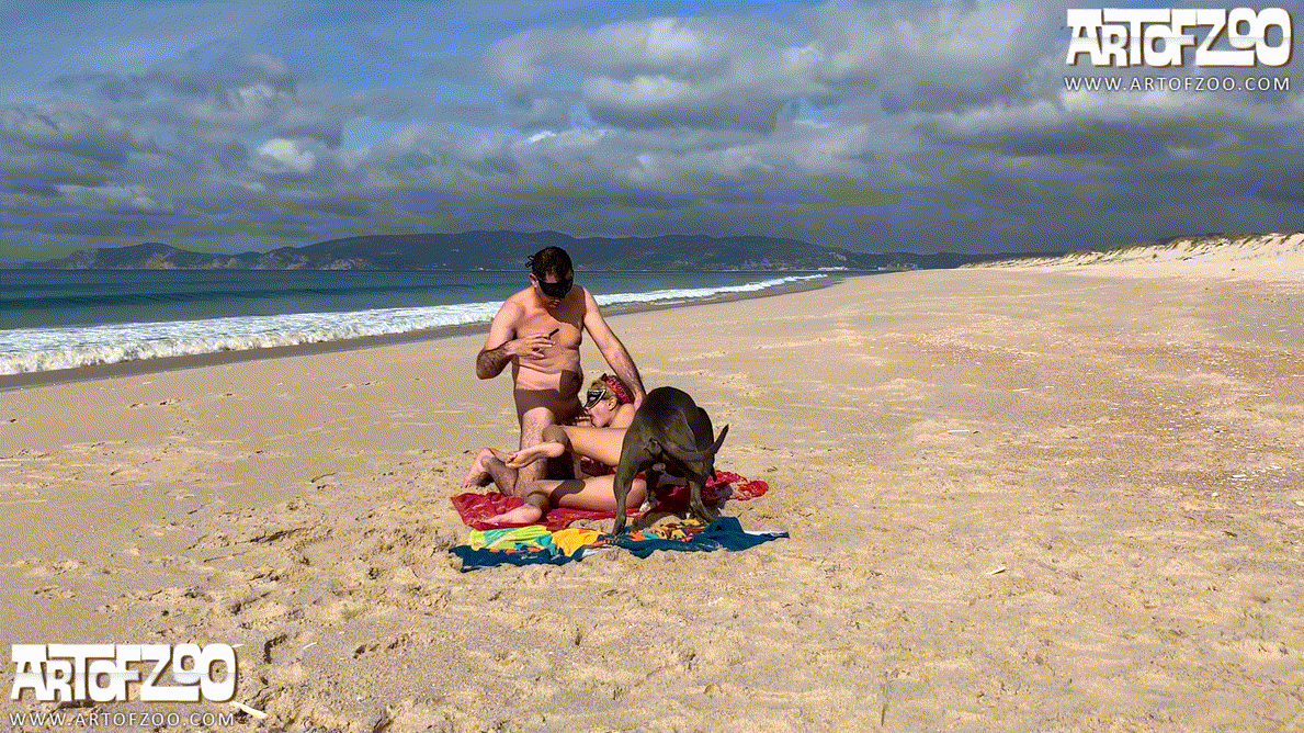 [취향극혐] 해변가 미녀 vs 개 v s남자 수간 쓰리썸 질사 미리보기 6