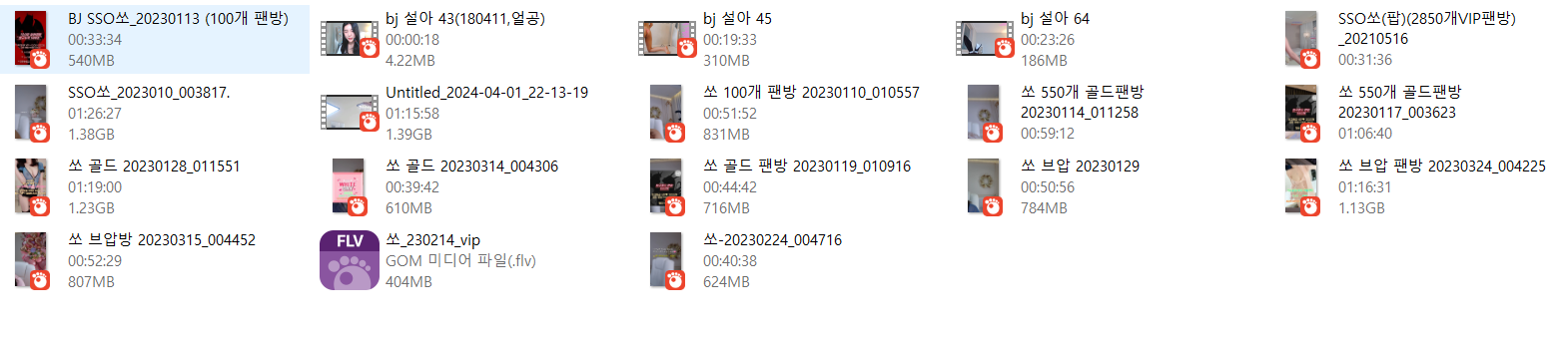 레젼드 BJ.SSO 쏘 과거 얼공포함 18개 영상_13.8G 미리보기 9