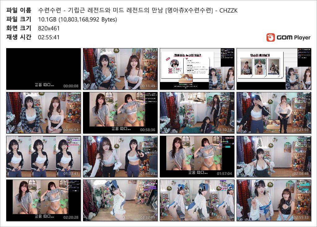 치지직 [명아츄X수련수련] 기립근 레전드와 미드 레전드의 만남_10기가 풀방 미리보기 8