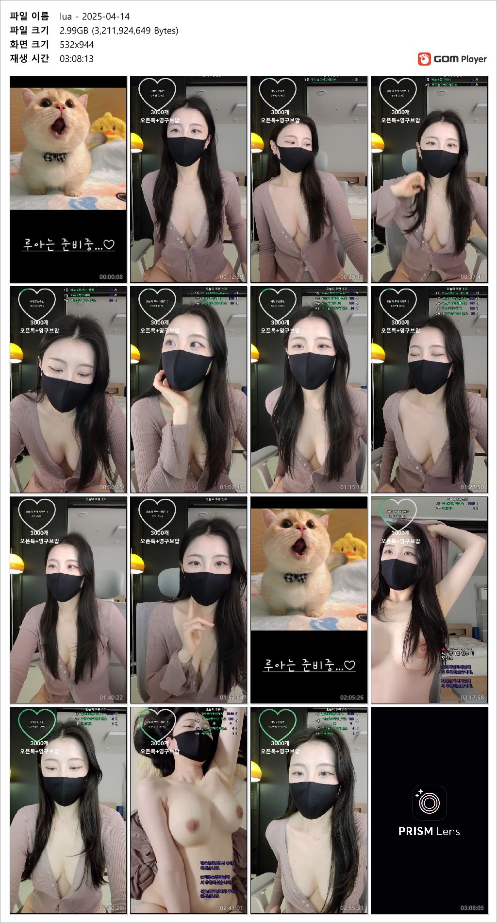 [신작벗방] 엘루아 lua_2025.04.14 [3시간08분] 3G 미리보기 8