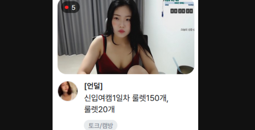 언덜_신입여캠 1일차 스타킹 발방송 3V