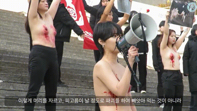 [극혐] 페미집회현장_피흘리는 젖꼭지 미리보기 4