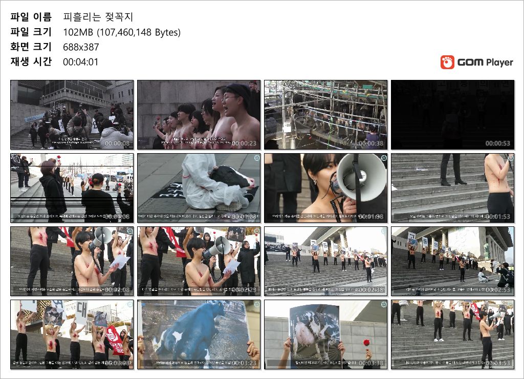 [극혐] 페미집회현장_피흘리는 젖꼭지 미리보기 7