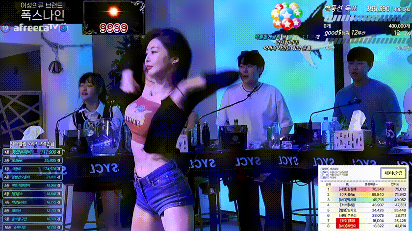 아프리카 폭스나인_세야와 여캠들 야한댄스배틀/노래방 신고식 미리보기 6