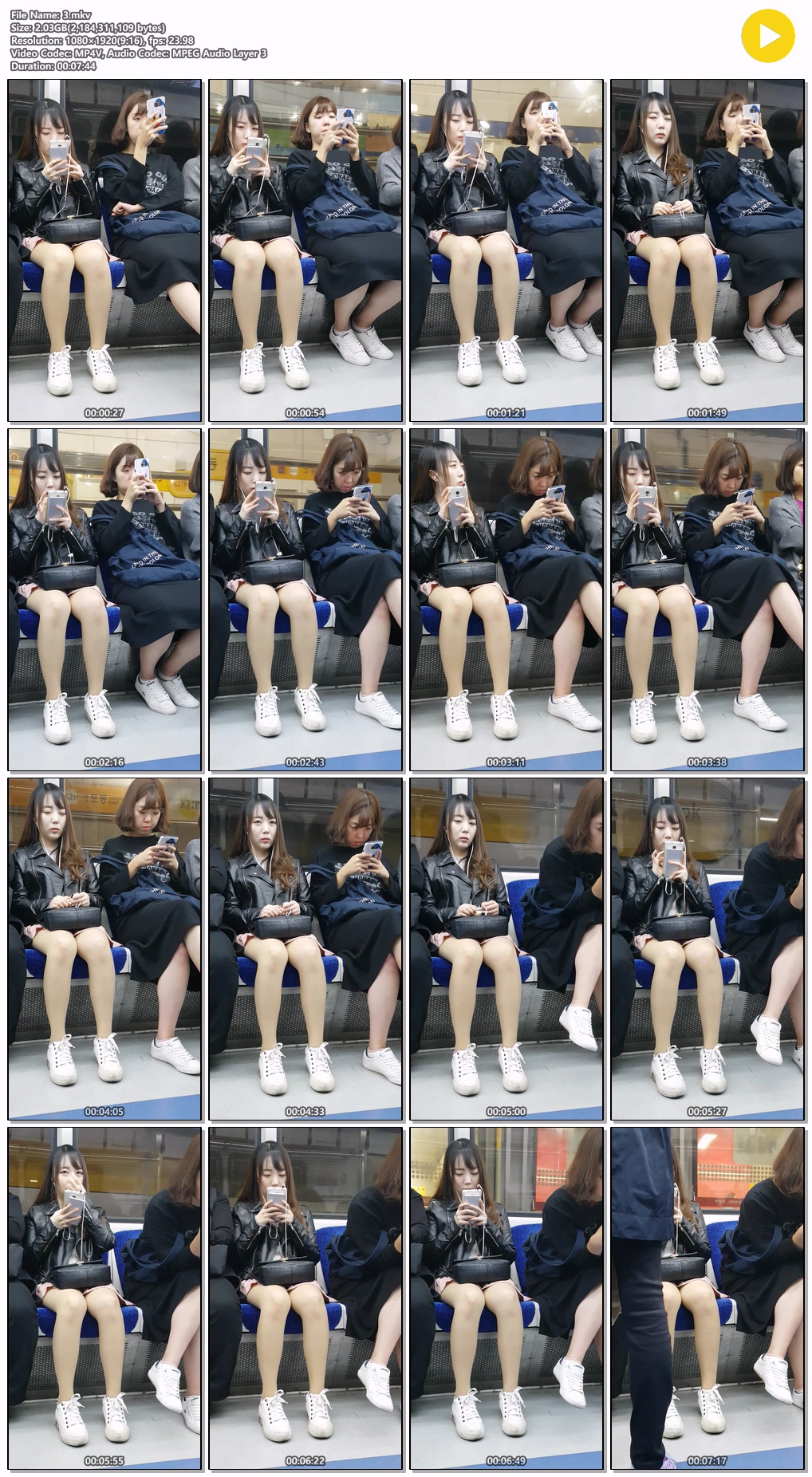 신작 ✨ 지하철 이쁘니들 3명 치마속 확인 3V 미리보기 9