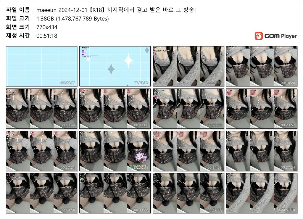maeeun 2024.12.01 【R18】 치지직에서 경고 받은 바로 그 방송! 미리보기 5