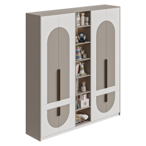 Children's wardrobe with illuminated shelves.