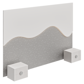Headboard with a 3D panel for a children's room.